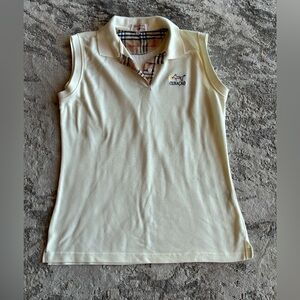 Vintage Tropical World Curaçao Sleeveless Polo Shirt with Collar & Buttons Large